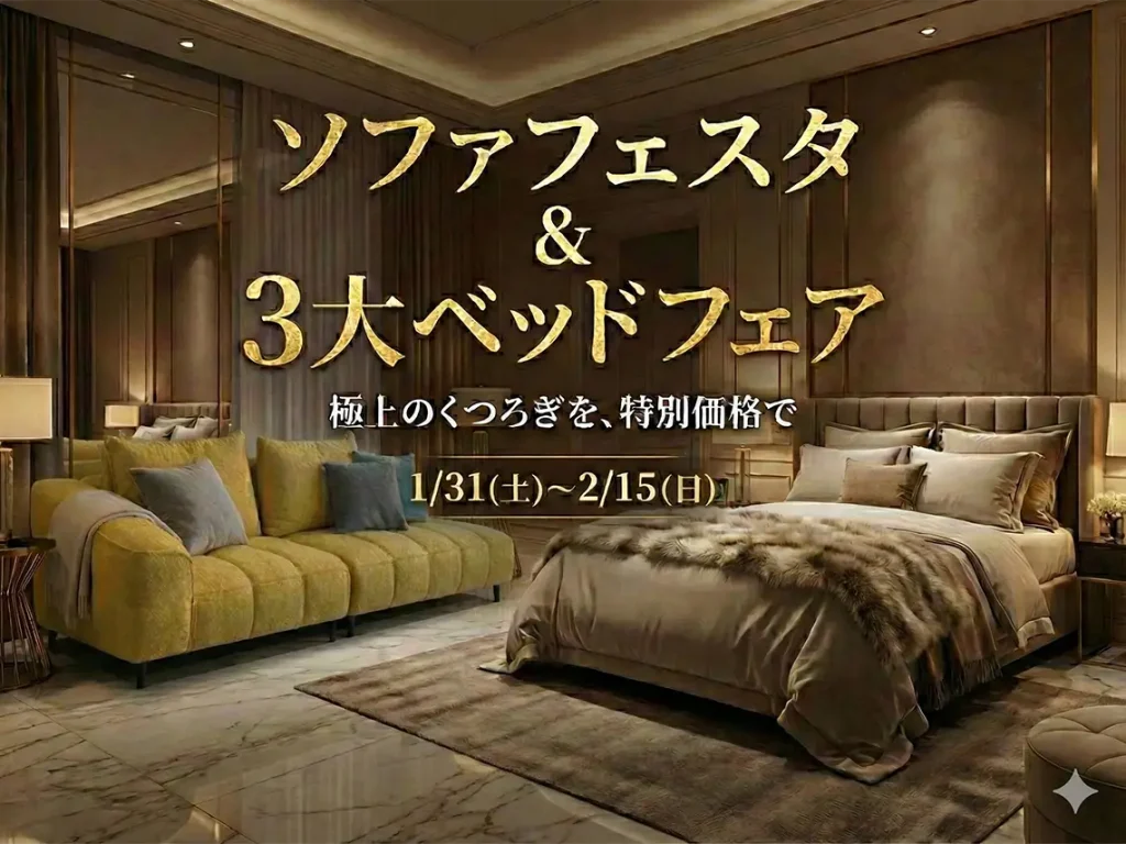 ハウスリビング・イデア奈良】ソファ & 3大ベッドフェア│HOUSE LIVING